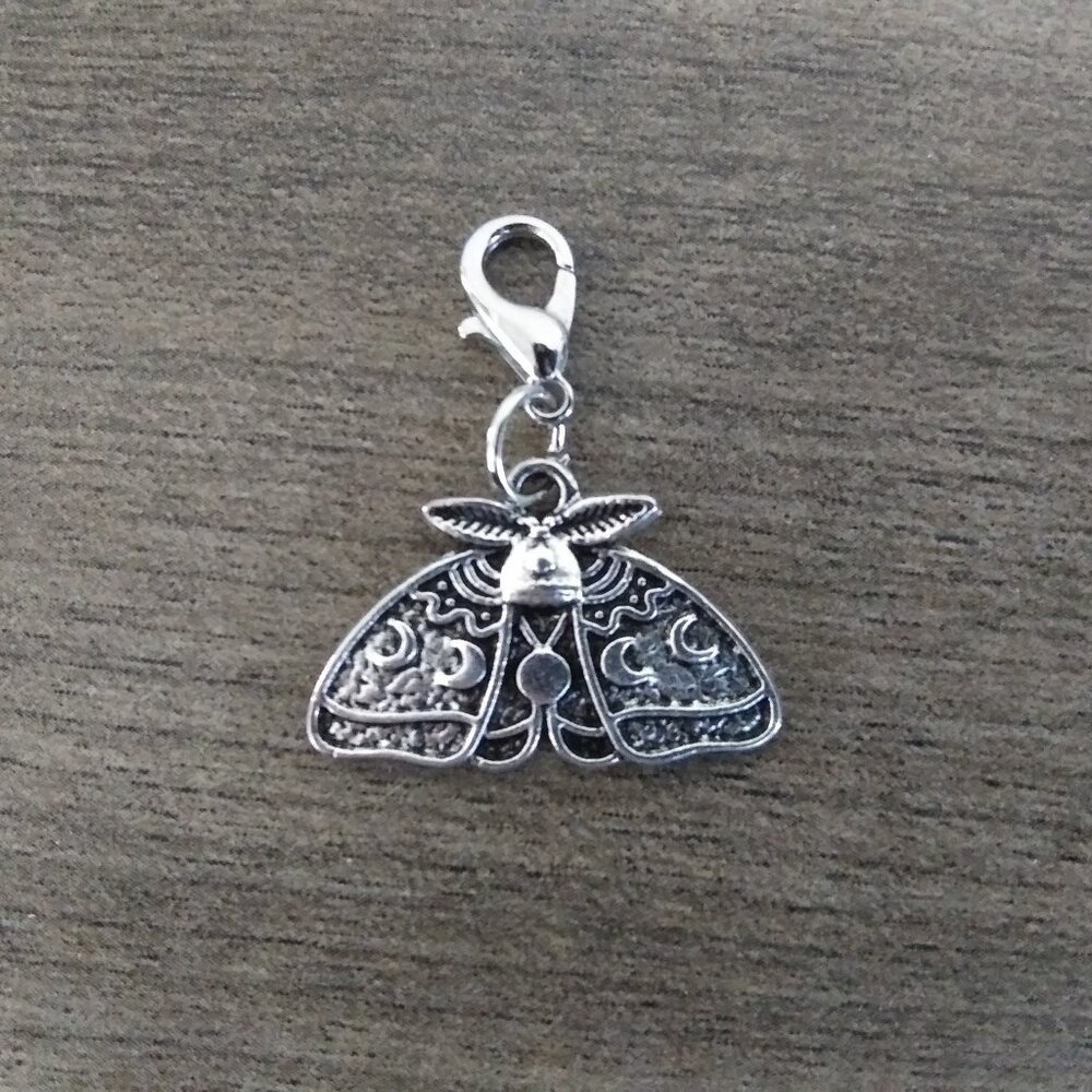 Moon Moth Charm Clip on Accessory